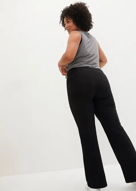 Pantalon de sport en coton, jambes évasées, bonprix
