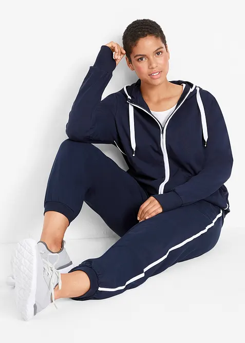 Sweat zipp&eacute; en coton extensible, bonprix