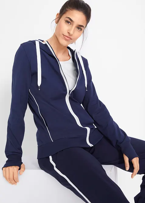 Sweat zipp&eacute; en coton extensible, bonprix