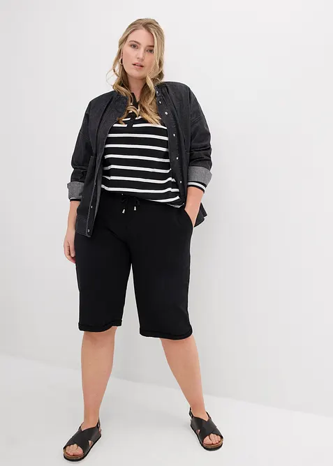 Bermuda en molleton &agrave; ourlet, bonprix