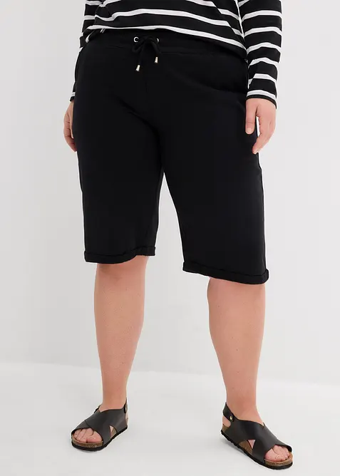 Bermuda en molleton &agrave; ourlet, bonprix