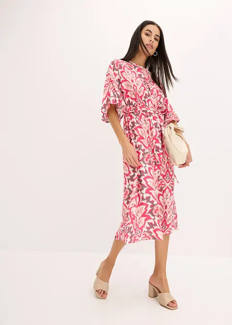 Robe midi imprimée en viscose mélangée, bonprix