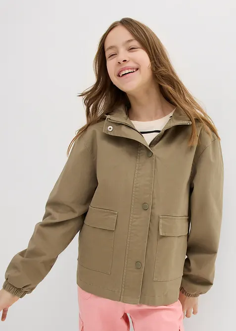 Veste en twill avec poches plaquées et capuche, bonprix