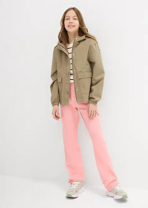 Veste en twill avec poches plaquées et capuche, bonprix