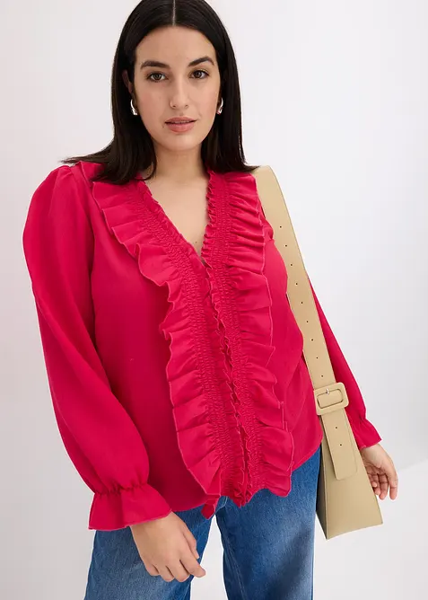 Blouse &agrave; volants, bonprix