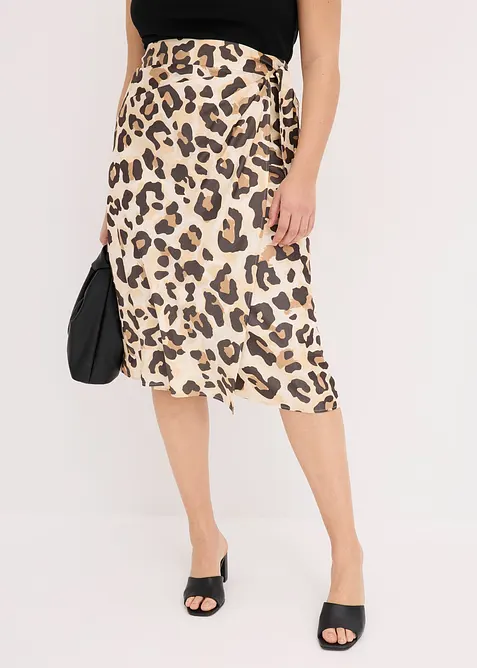 Jupe portefeuille en viscose mélangée, bonprix