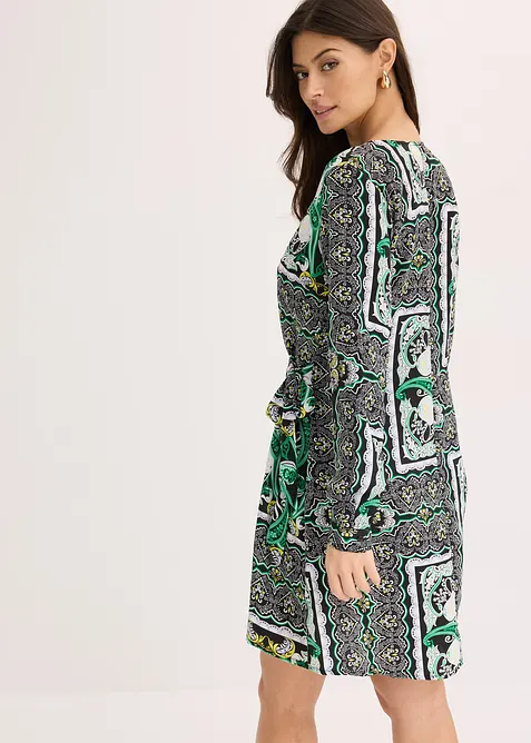 bedrucktes Satin-Wickelkleid, bonprix