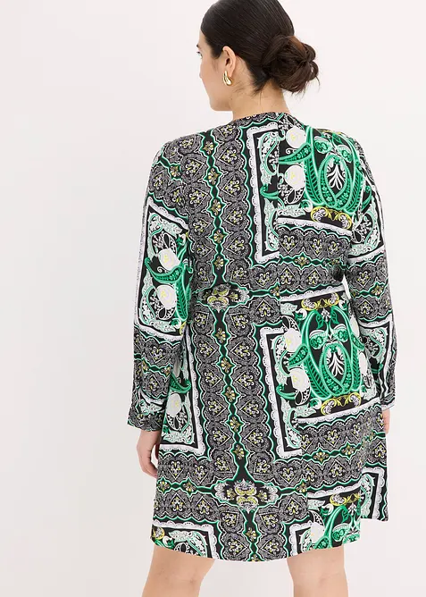 bedrucktes Satin-Wickelkleid, bonprix