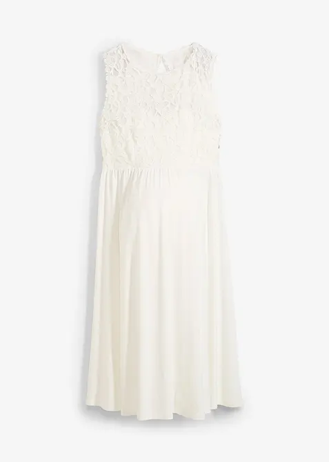 Robe de grossesse en jersey avec empiècement dentelle, bonprix