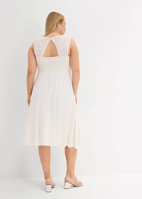 Robe de grossesse en jersey avec empiècement dentelle, bonprix