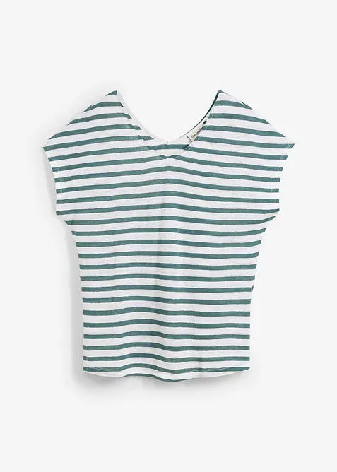 T-shirt 100% lin &agrave; manches chauve-souris, bonprix