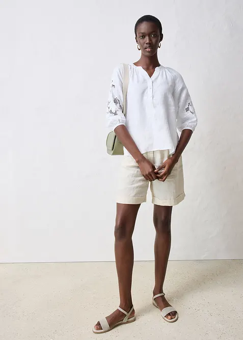 Tunika aus reinem Leinen, mit Lochstickerei, bonprix