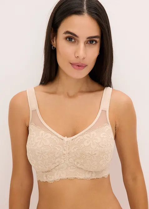 Soutien-gorge grand maintien sans armatures, bretelles rembourr&eacute;es, bonprix