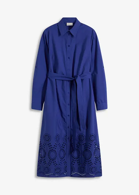 Hemdblusenkleid mit Lochstickerei, bonprix