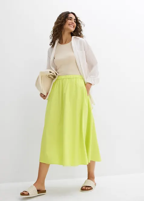 Midirock aus Leinen-Mix, bonprix