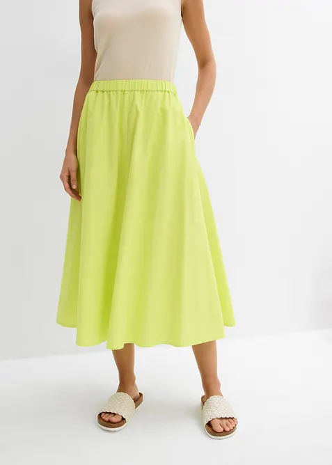 Midirock aus Leinen-Mix, bonprix