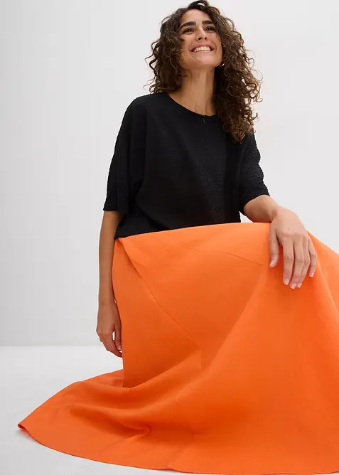 Jupe midi en lin majoritaire, bonprix