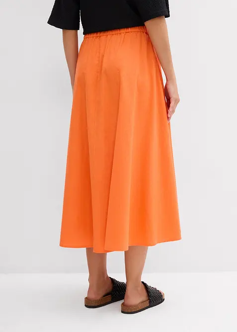 Jupe midi en lin majoritaire, bonprix