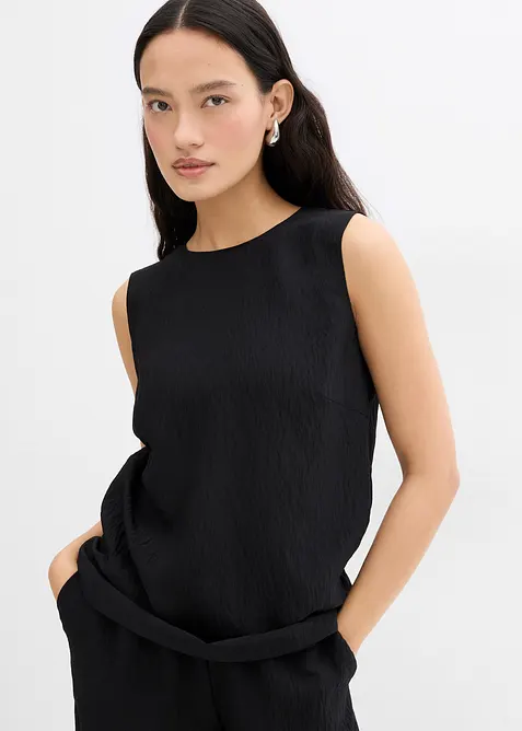 Top en viscose mélangée, effet froissé, bonprix