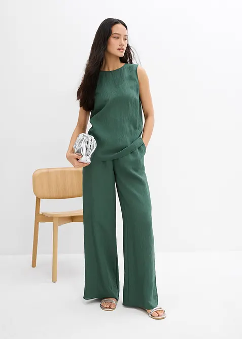 Top en viscose m&eacute;lang&eacute;e, effet froiss&eacute;, bonprix