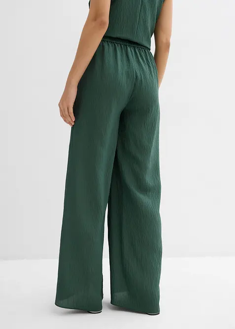 Pantalon en viscose m&eacute;lang&eacute;e, effet froiss&eacute;, bonprix