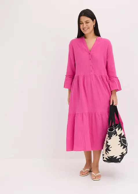 Midikleid aus weichem Musselin, bonprix