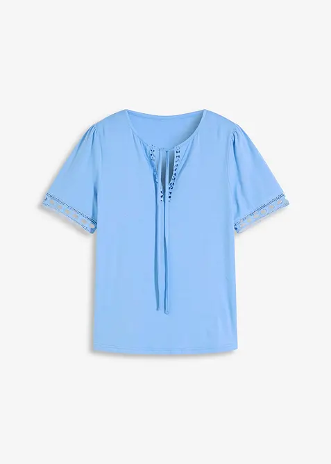 T-shirt tunique avec dentelle, bonprix