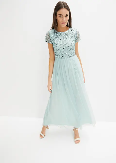 Maxikleid mit Paillettenstickerei, bonprix