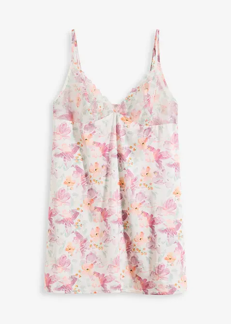 Satin Negligé mit bedruckter Stickerei, bonprix