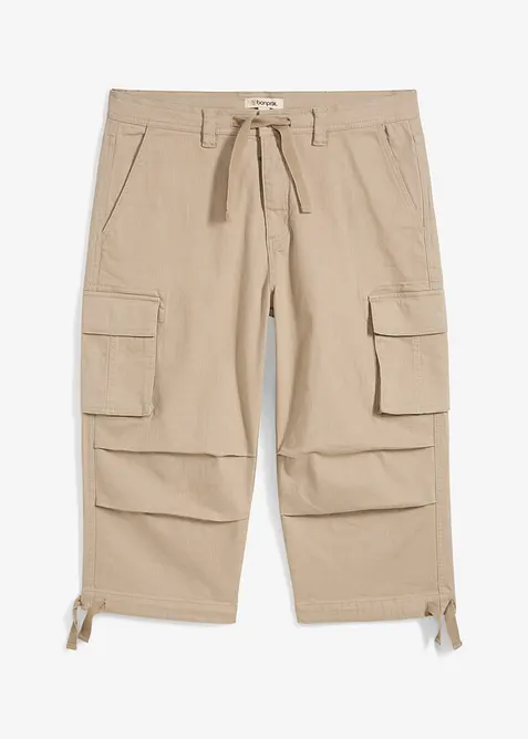 Pantalon cargo extensible et loose, longueur 3/4, bonprix