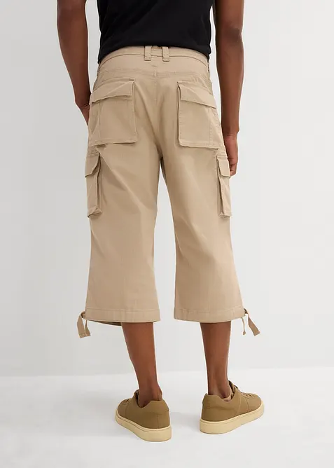 Pantalon cargo extensible et loose, longueur 3/4, bonprix