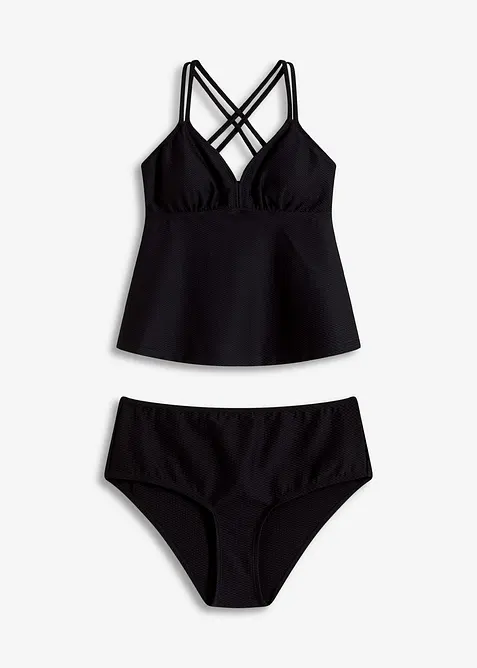 Tankini (ens. 2 pces) en matière texturée, bonprix