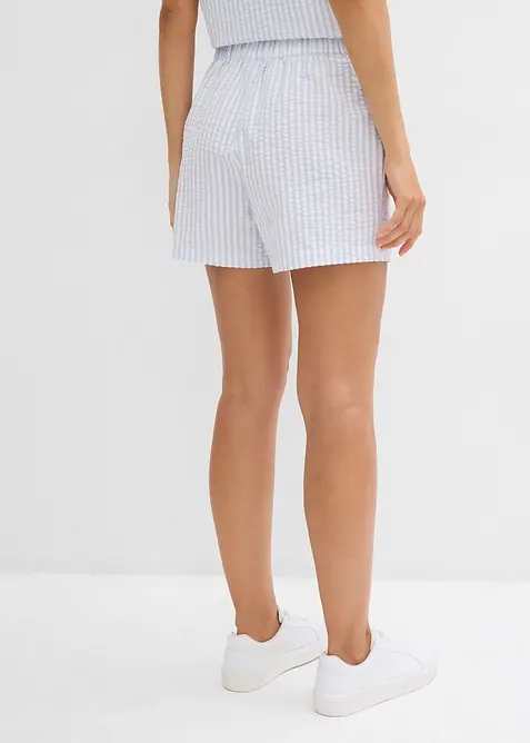 Short rayé taille élastiquée 100% coton, bonprix