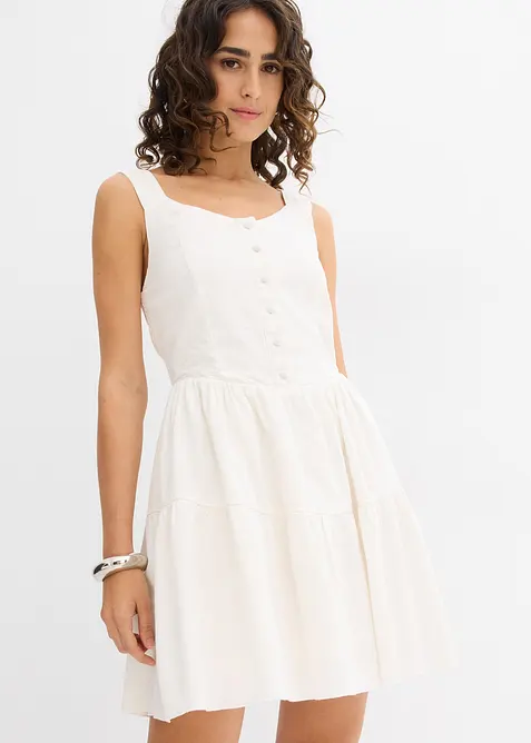 Robe courte et aérienne en lin mélangé, bonprix