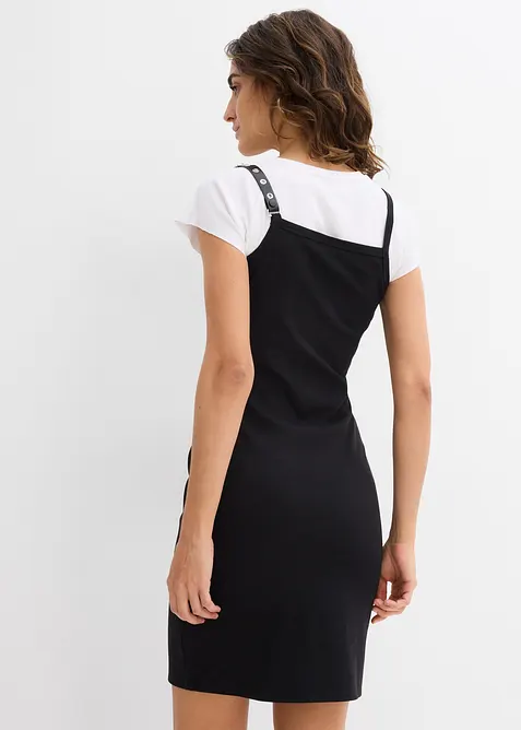 Robe à fines bretelles avec bordures contrastantes, bonprix