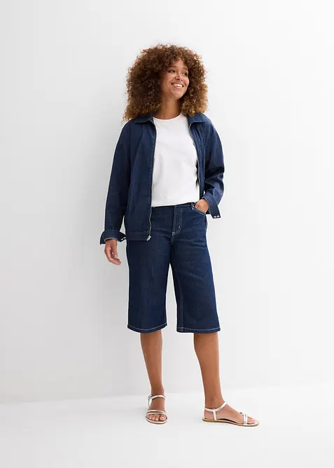 Bermuda en jean taille mi-haute, peu extensible, bonprix