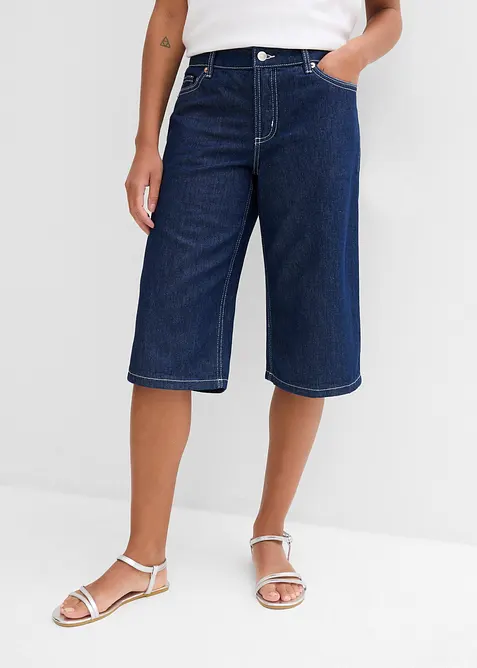 Bermuda en jean taille mi-haute, peu extensible, bonprix