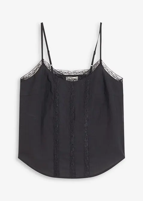 Top avec broderies anglaises 100% coton, bonprix