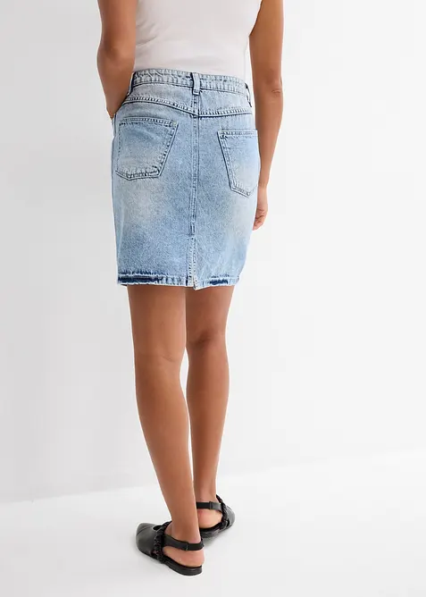 Jupe midi en jean, peu extensible, bonprix