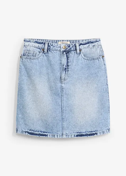 Jupe midi en jean, peu extensible, bonprix