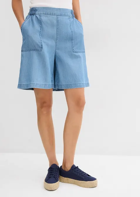 Short à taille élastiquée, avec du lin rafraîchissant, bonprix