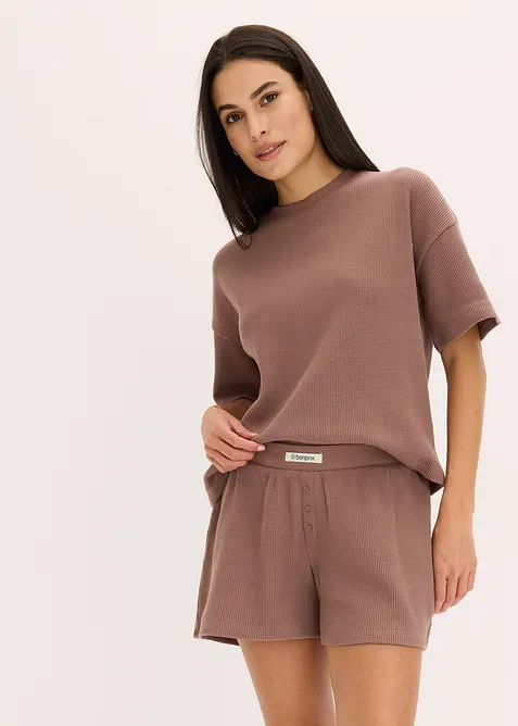 Oversized Loungewear Shorty Hausanzug aus Waffeljersey, bonprix