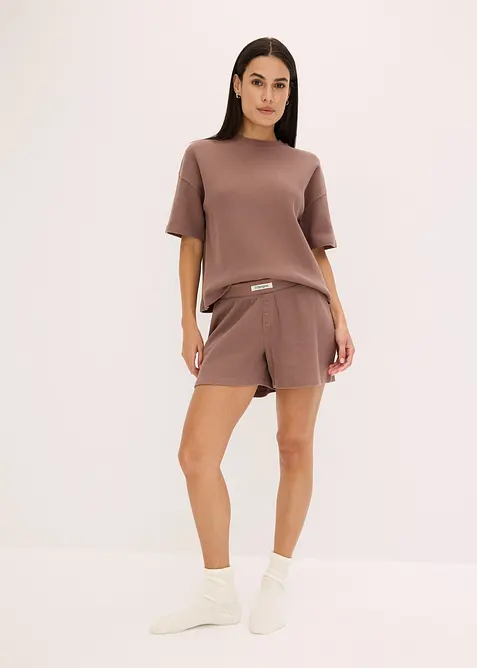 Ensemble short d&rsquo;int&eacute;rieur en jersey gaufr&eacute;, bonprix