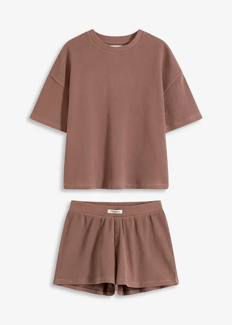Oversized Loungewear Shorty Hausanzug aus Waffeljersey, bonprix