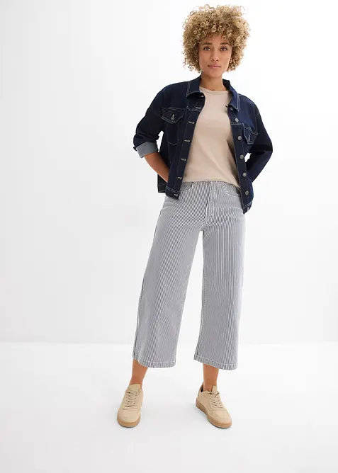 Pantalon en twill à taille élastiquée, bonprix