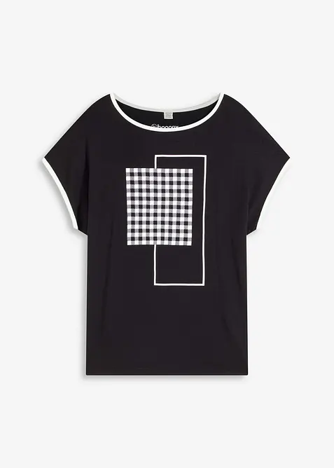 Shirt mit Kontrast Piping, bonprix