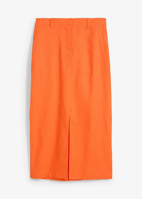 Midirock aus luftigem Leinen-Mix, bonprix