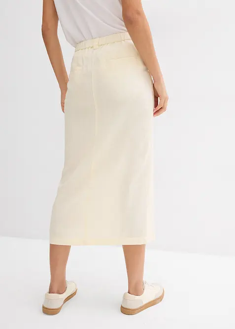 Jupe midi légère en lin mélangé, bonprix
