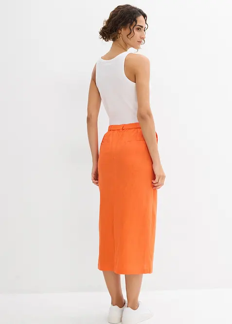 Midirock aus luftigem Leinen-Mix, bonprix