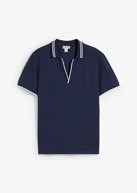 Polo col V en maille piqu&eacute;e, bonprix
